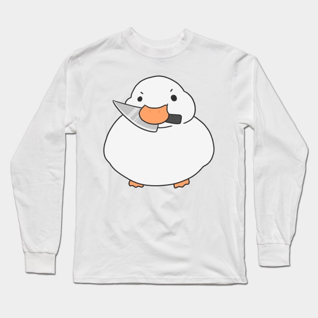 Duck with a knife Long Sleeve T-Shirt by IcyBubblegum